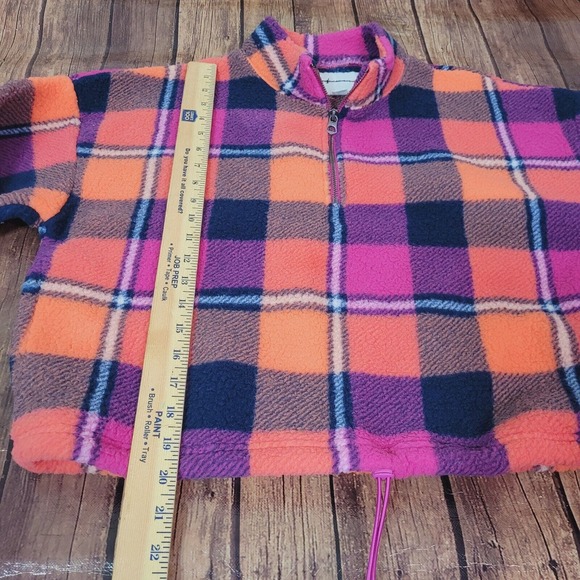 American Eagle Womens Pullover Pink Orange M Mock Neck Quarter Zip Pockets Soft - Picture 3 of 11